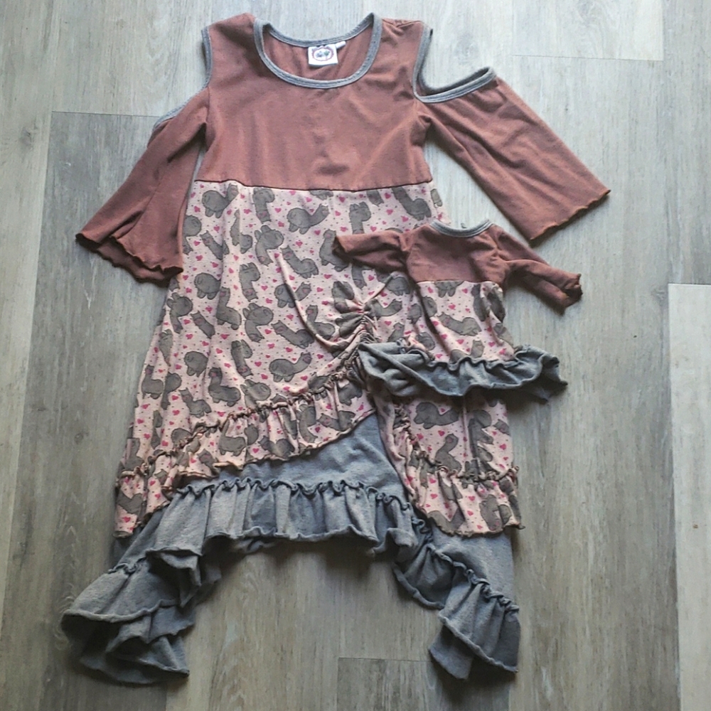 Adorable Llama dress with American girl size dress